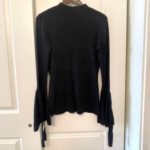 Venus Women's Blouse Black Tshirt Long Bell Sleeves Top Sweater Size S